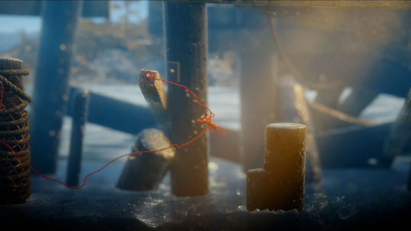 Unravel: Yarny hängelt sich über Wasser