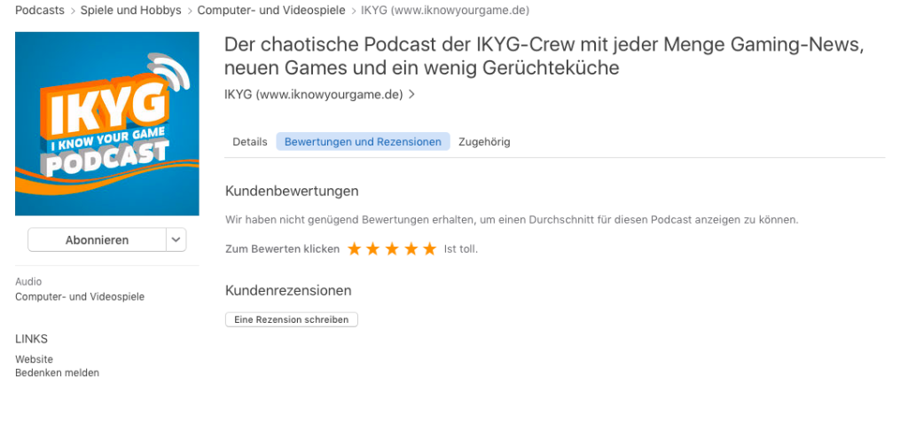 IKYG Podcast Bewertung