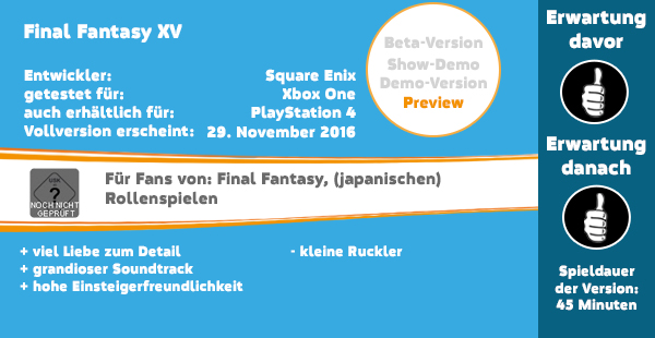 Final Fantasy 15 Fazit