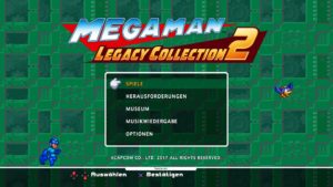 Megaman Legacy Collection 2 Hauptmenü