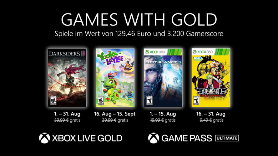 Games with Gold August 2021