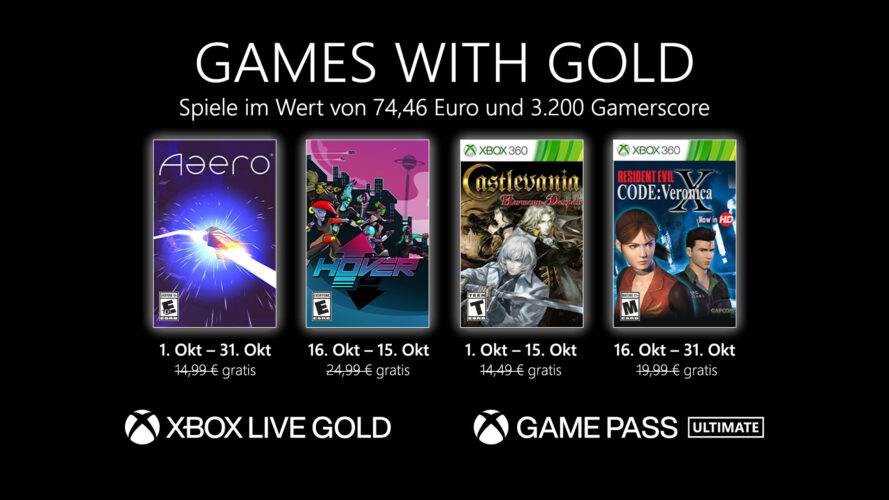 Games with Gold Oktober 2021