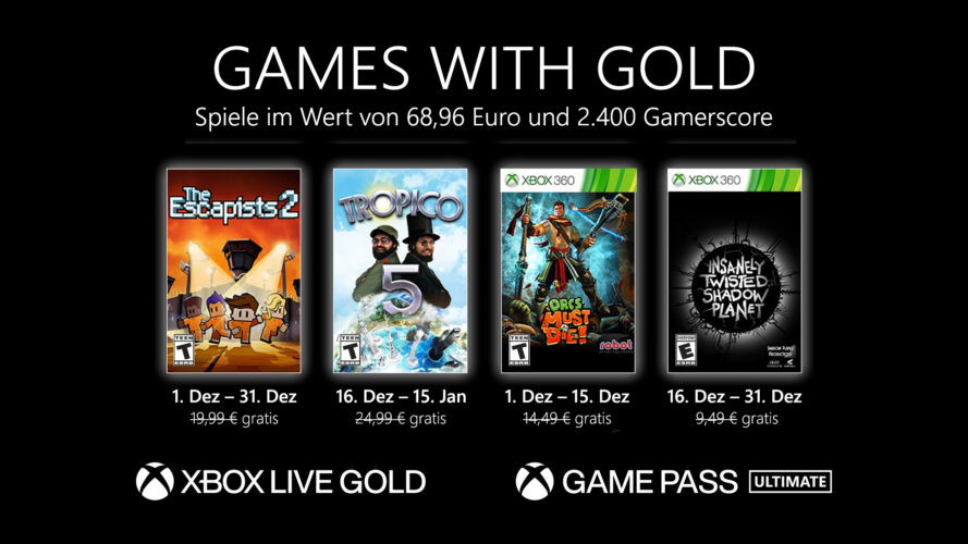 Games with Gold Dezember 2021
