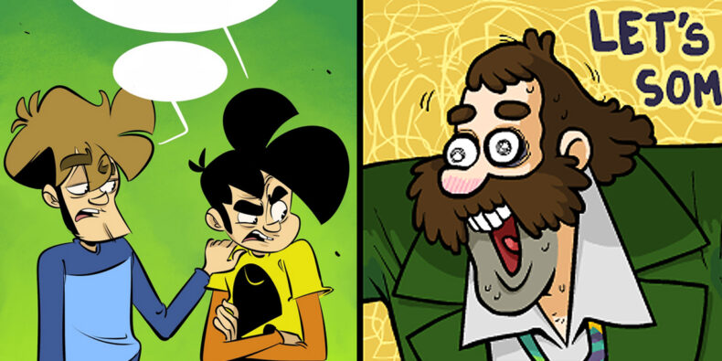 Artikelbild bestehend aus jeweils einer Hälfte vom Penny Arcade und Awkward Zombie Comic