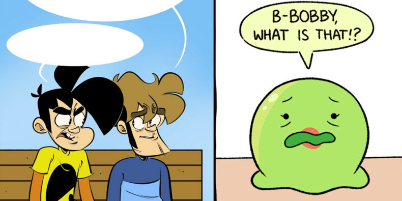 Ein Artikelbild bestehend aus der Hälfte der beiden einzelnen Comics dieser Woche