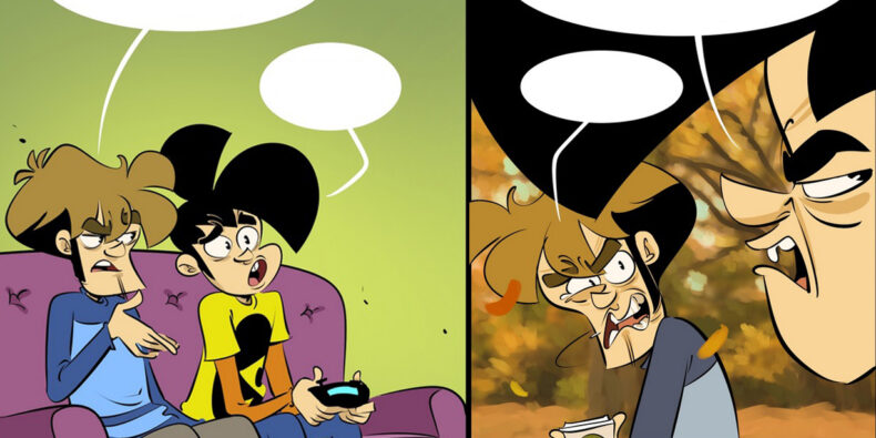 Artikelbild bestehend aus je einem Teil der beiden Penny Arcade Comics, ohne Texte