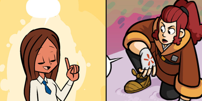 Ein Comic aus jeweils der Hälfte des Comics von NerfNOW und von Awkward Zombie