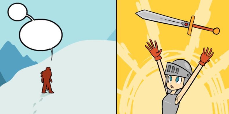 Ein Artikelbild bestehend aus jeweils einem Teil des Awkward Zombie und einem Teil des Nerf NOW!! Comics